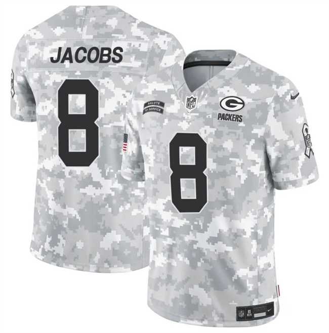 Men%27s Green Bay Packers #8 Josh Jacobs 2024 F.U.S.E Arctic Camo Salute To Service Limited Stitched Football Jersey Dzhi->green bay packers->NFL Jersey